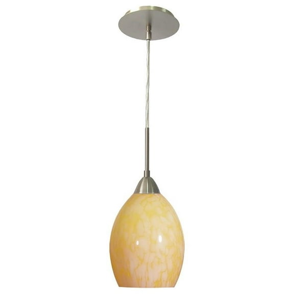 Woodbridge Lighting Art Glass 1-Light Mini-Pendant in Duvet/Satin Nickel