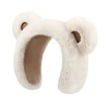 thumbnail image 1 of Orejeras de invierno para mujer, calentadores de orejas de felpa, oso, a prueba de frío, cómodas orejeras de protección para los oídos, cubiertas para Crema, 1 of 8
