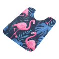 thumbnail image 4 of Ryvnso Flamingo Summer Palm Leaves Bathroom Shaggy Rugs Toilet U Shape Mat Soft Contour Rug 20"x24", 4 of 9