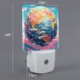 thumbnail image 2 of Cauagu Colorful Whimsical Earth Print LED Nightlight,0.5W Night Lights Plug into Wall 1 Pack with Dusk-to-Dawn Light Sensor Soft Glow Lamp for Bathroom Adult Hallway-EU, 2 of 7