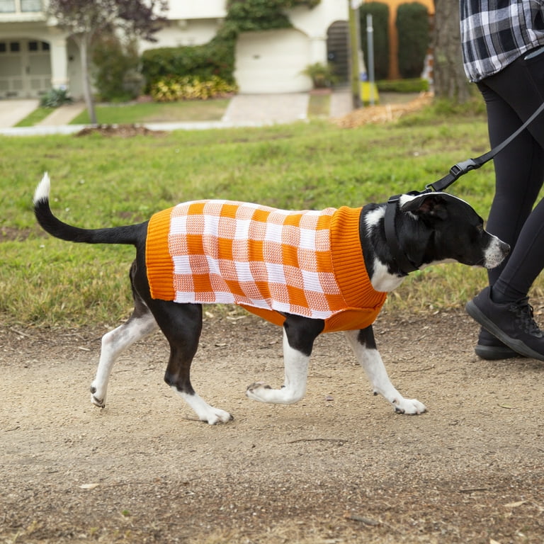 Vibrant Life Halloween Dog Clothes, Orange Buffalo Checkered