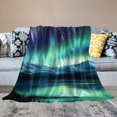 Jeuxus Aurora Lights Stars Space Art Flannel Blanket Lightweight