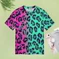 thumbnail image 4 of Leopard Print Pattern Women's T-Shirt Short Sleeve T Shirts Tops Tee Ladies Loose T, 4 of 6