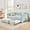 Cyan, variant on DRNANLIT Pink Full-Size Daybed, Gingham 3-in-1 Convertible Sofa Bed with Pull-Out Trundle and Side Storage Pockets