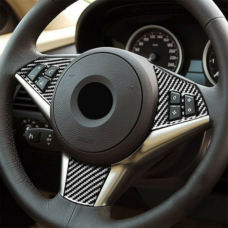  Embellecedor de cubierta de volante de fibra de carbono 3 uds para BMW serie E6 E6