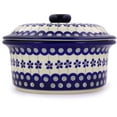 thumbnail image 6 of Blue Rose Polish Pottery Flowering Peacock Round Baker with Lid, 6 of 6
