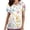 #205-White, variant on Women's Scrub Top, Loose Fit with Pockets, Short Sleeve V-Neck Easter Print for Work and Daily Use
