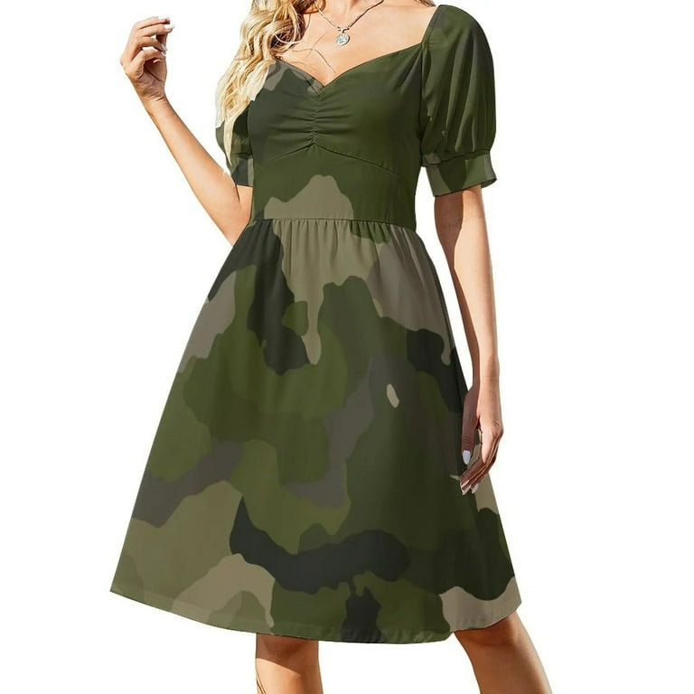 Olive Camo Dress Female clothing Women dresses summer Women's evening dress  - Walmart.com