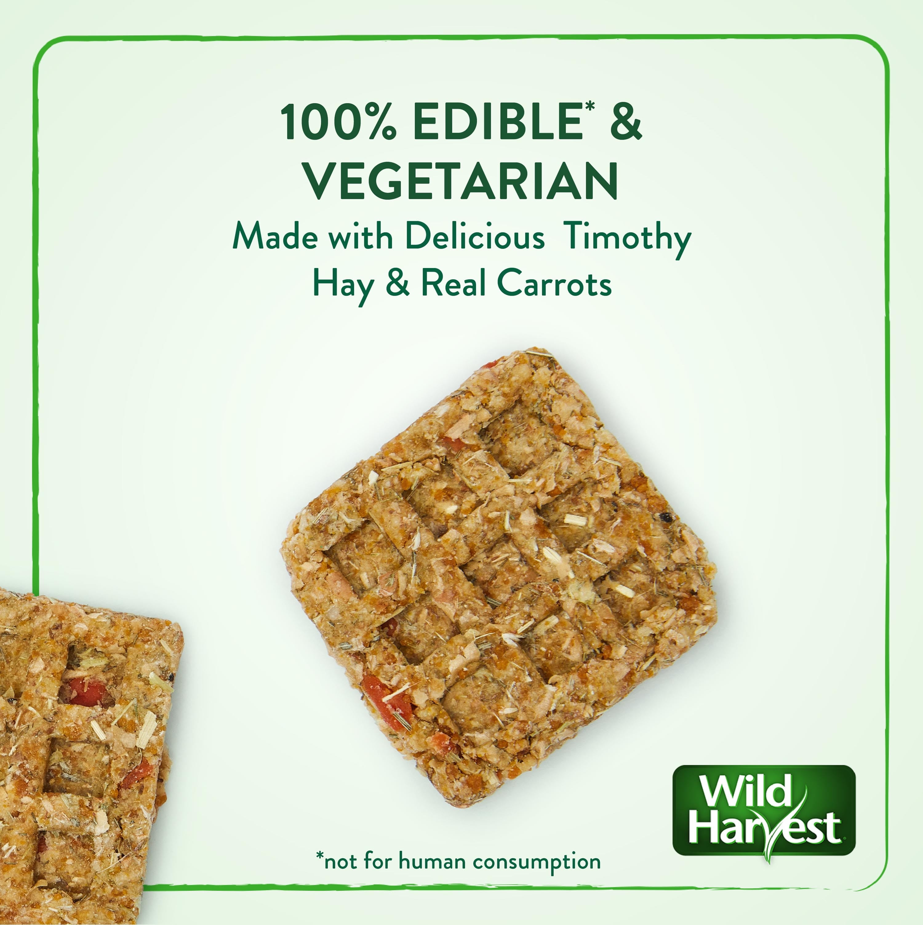 (4 pack) Wild Harvest Bake Shop Waffles for Small Animals, 2-in-1 Edible Long-Lasting Chew and Treat, 2 oz