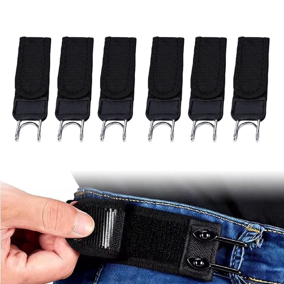 Buckless Invisible Elastic Belt, Stretch Velcro Wide Waist Design For Men Jeans Pants, Black 3 Pairs