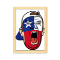 thumbnail image 1 of Chile Flag maquillaje Facial Mask gritando Cap Cuadro de madera decorativa marco de casa A4, 1 of 3
