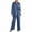 Blue, variant on Caywon Women's Casual Ruched Loose Button Cardigan Long Pants 2-Piece Set Long Sleeve Collared Design Comfortable Fit For Spring Autumn Daily Leisure Home Wear