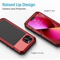 thumbnail image 5 of Étui Robuste pour iPhone 13 Pro, Étui Antichoc en Métal Robuste avec [Film pour Écran en Verre Trempé], Étui Protectrice 360 pour iPhone 13 Pro - Rouge, 5 of 5