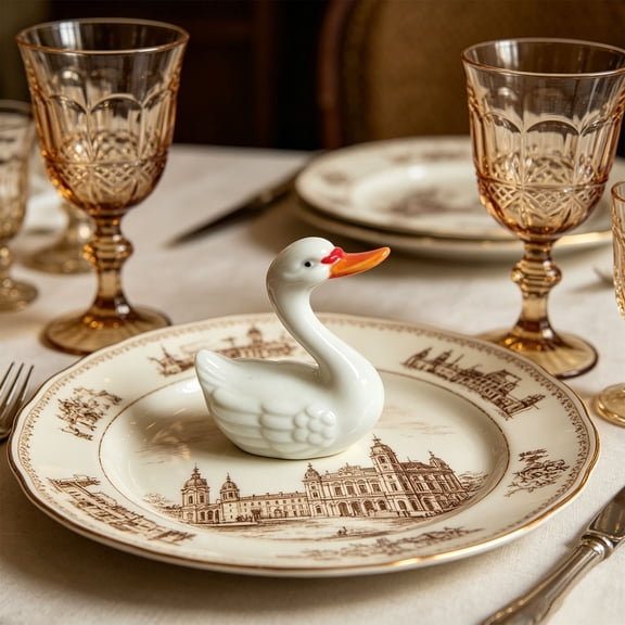 Mini White Ceramic Swan Figurines 2.76 Inch Small Gloss Goose Statue, Embossed Wing Porcelain Tabletop Decor for Kitchen Coffee Shelf Wedding Centerpiece Farmhouse Rustic Home Table Ornament Gift