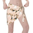 thumbnail image 3 of Kll Beagle Dog On Brown Print Women'S Sarong Coverups Short Bathing Suit Wrap Skirt Beach Wrap Swimsuit Cover Ups, 3 of 7