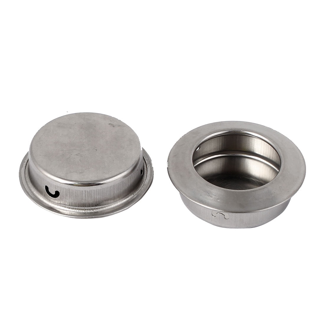 Drawer Door Knob Concealed Mounting Round Flush Pull Handle 2pcs