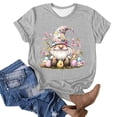 thumbnail image 4 of VBTAPA Easter Teacher T-Shirt for Women Cute Bunny Eggs Graphic Tees Funny Novelty Shirt Holiday Party Blouse Tops Limited Time Sales of Today Gray XL, 4 of 5