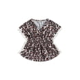 thumbnail image 1 of Kmbangi Robe de Plage pour Filles Tout-Petits Col Rond Manches Chauve-Souris Courtes une Pièce Été Décontracté Style Ample 0-5T, 1 of 9