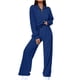 thumbnail image 1 of Puntoco otoño moda mujer cuello redondo manga larga cremallera tops blusas camisas + cintura elástica pantalones largos trajes liquidación Puntoco Puntoco-2177, 1 of 8