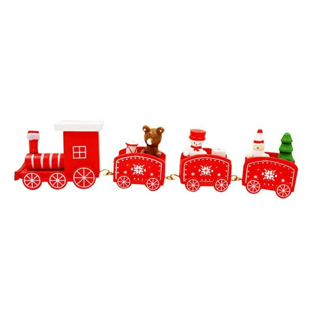 Guardoinrt Children Christmas Mini Wooden Train Toy Snowman Tree X-mas New Year Birthday Gift Room Decorations