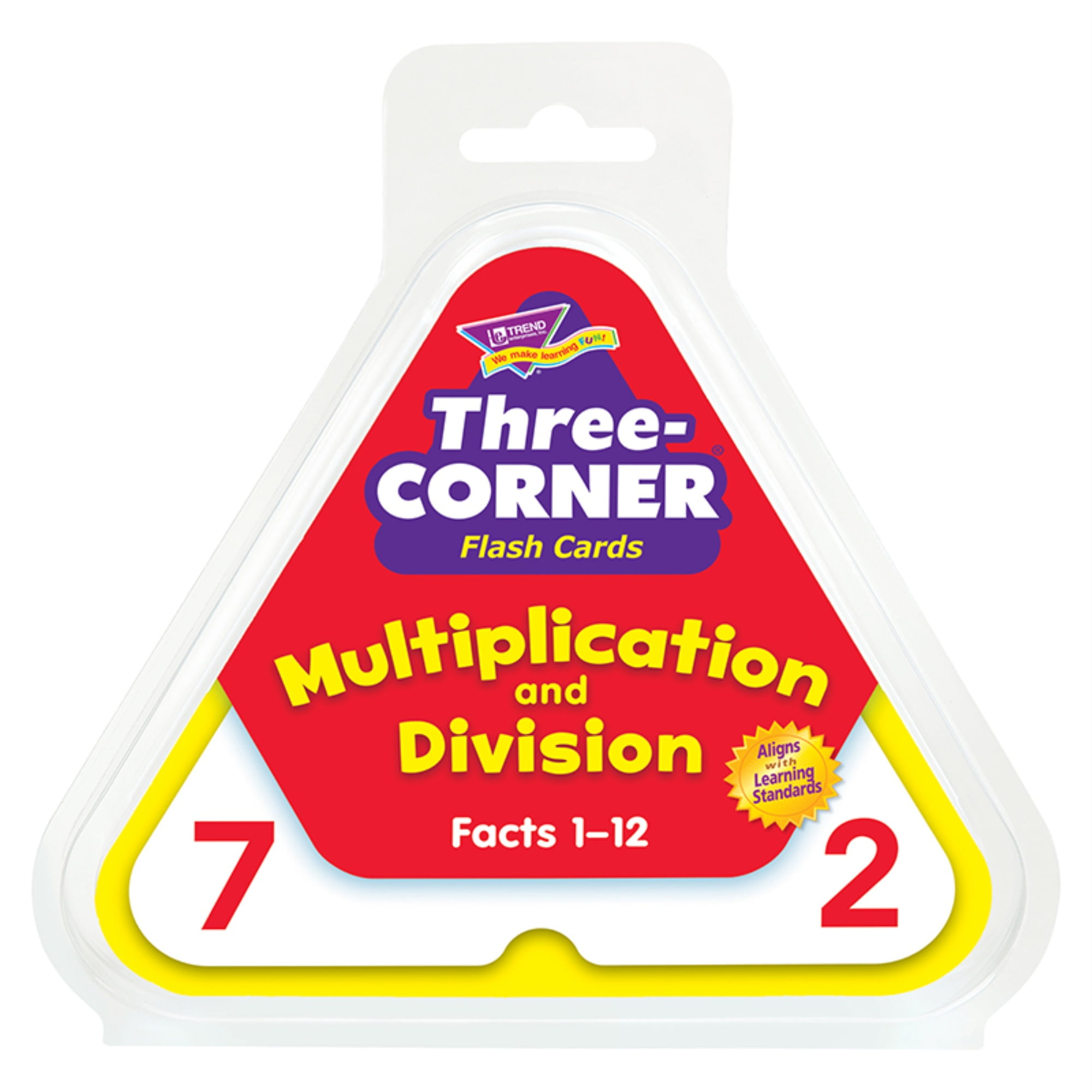 Trend Enterprises Three-Corner Multiplication and Division Flash Cards, Set of 46