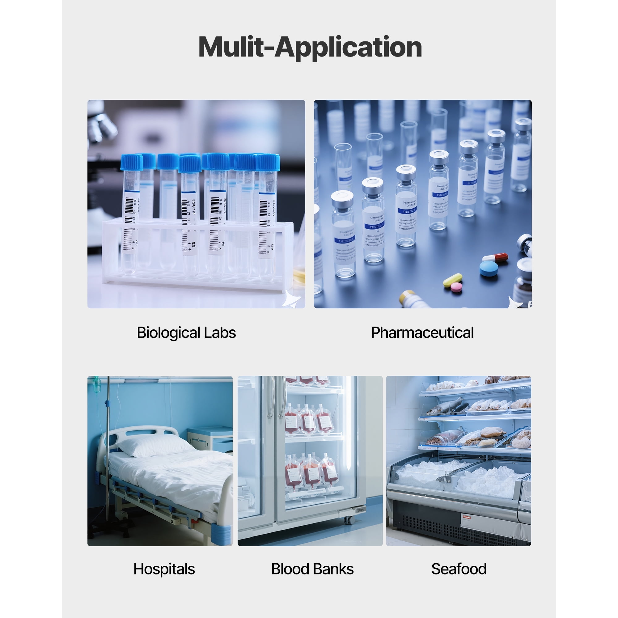 KFFKFF Ultra Low Temperature Freezer, 28 L, Adjustable −40℉ to −123℉ Range, with Rollers and Digital Display, 304 Stainless Steel Interior, Low Temp Freezer for Laboratory Sample Storage