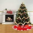 thumbnail image 2 of Cheapark Christmas Plush Red Tree Skirt - Decor for Tree Base, Festive Party Supplies for Christmas Home Decoration, 2 of 6