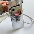 thumbnail image 3 of Hsqqdc Glossy Silver Crossbody Phone Purse PU Leather Small Shoulder Bag for Shopping Commuting Work Travel, 3 of 7
