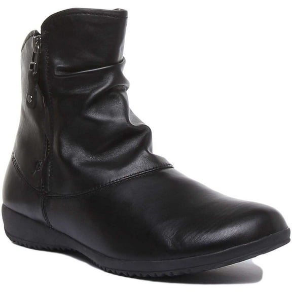 Josef Seibel Naly 24 Women's Leather Casual Ankle Boot With Side Zips In Black Size 6