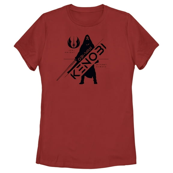 Women's Star Wars: Obi-Wan Kenobi Jedi Order Kenobi Silhouette Graphic Tee Red X Large