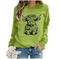 thumbnail image 4 of WEAIXIMIUNG Chandails en Molleton pour Femmes Tendance Fermeture à Glissière Automne et Hiver 2024 Col Rond Mode Imprimé Vache Manches Longues Mode Décontractée Top Sortie, 4 of 4