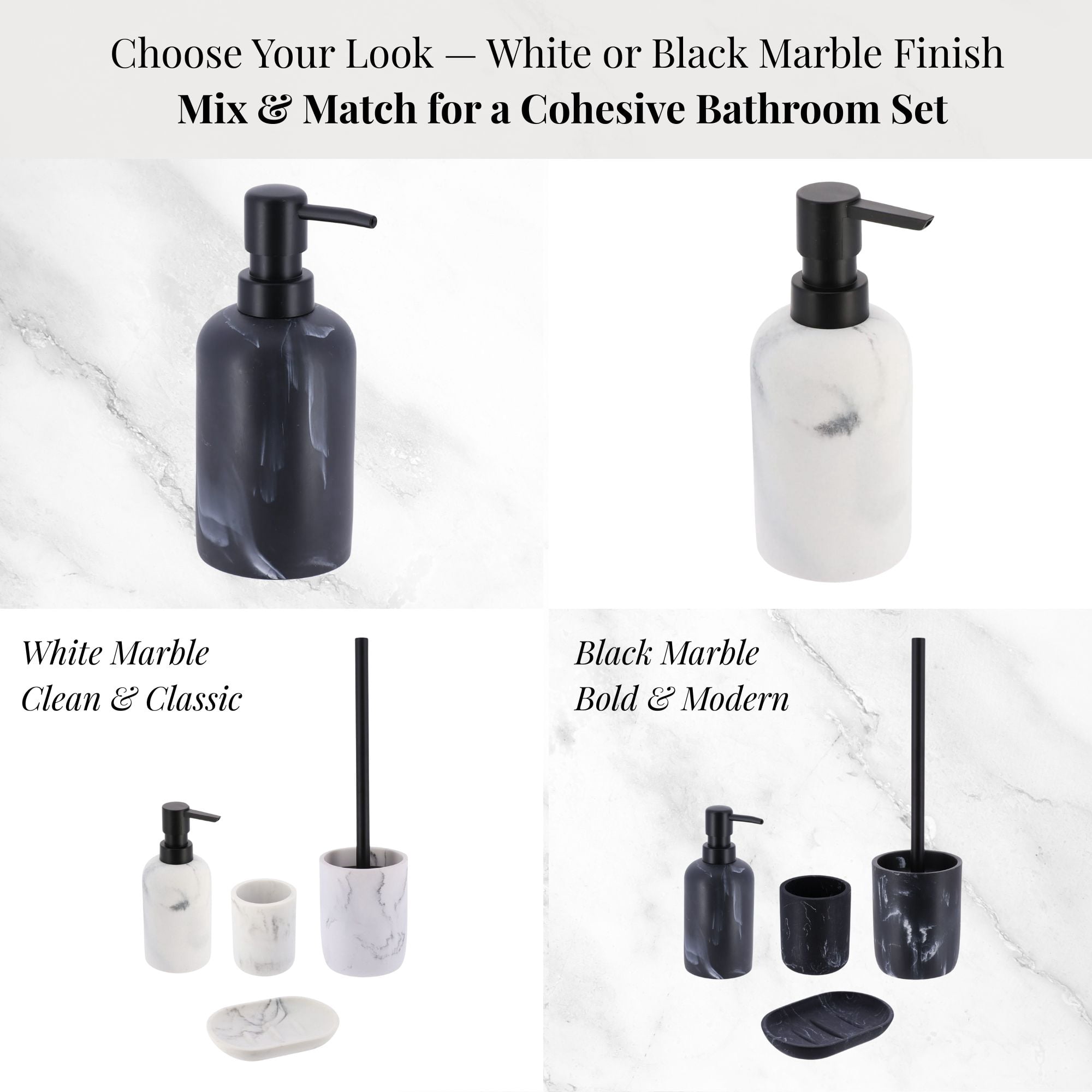 Evideco French home goods New Marble Matte 10 oz Commercial Soap & Lotion Dispensers