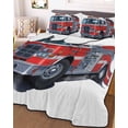 thumbnail image 3 of Quilts Twin Size, Fire Trucks Soft Comforter Bedding Set for Bed, Modern Cartoons Vehicles Lightweight Quilted Bedspread with Pillow Cover(2 Pieces) for All Season, 68x86 Inch, 3 of 6