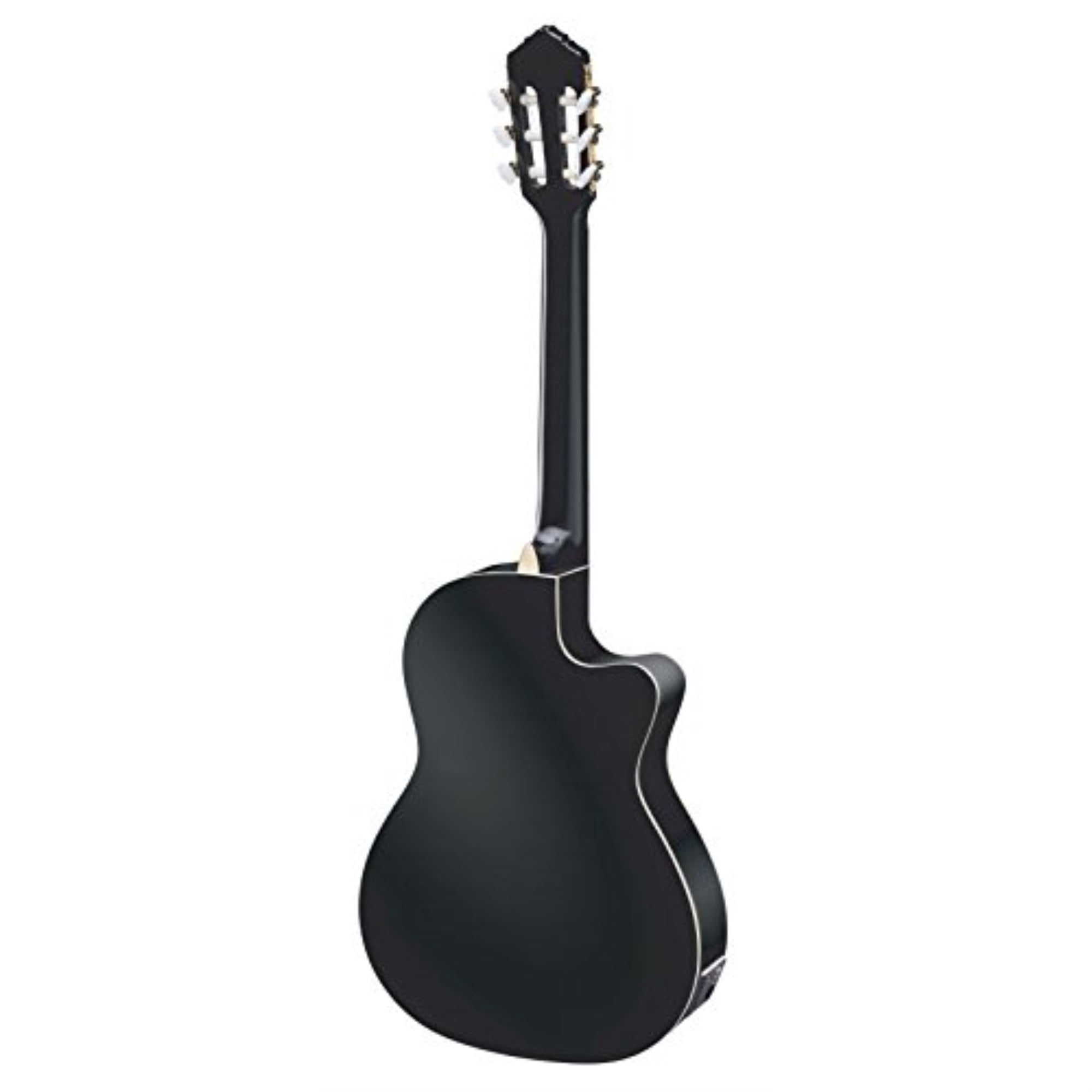 Ortega Family Series Pro RCE145LBK Thinline Acoustic-Electric Left-Handed Nylon Guitar Gloss Black