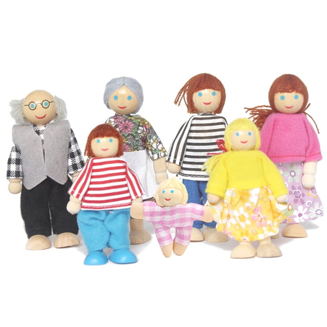 WDOplteas Juego Pequeños Muñecas Familiares Vestidas Juguete para Juego Imitación para (7)