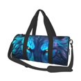 thumbnail image 1 of Balery Futuristic Blue Light Wolf Bolsa de Gimnasio para Mujeres y Hombres, Bolsa de Viaje Impermeable, Bolsa de Fin de Semana con Compartimento para Zapatos y Bolsillo Húmedo, 1 of 6