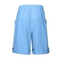 thumbnail image 5 of Shorts for Women, Active Shorts for Women,Women's Casual Shorts Elastic Waist Comfortable Pocket Summer Loose Fit Pure Solid Knee Length, 5 of 8