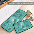 thumbnail image 5 of SKYSONIC 2PCS Vintage Mermaid Kitchen Rug and Mat Turtle Octopus Starfish Floor Runner Rug Anti Fatigue Non Slip Comfort Mat for Doormat Laundry Room Hallway 19.7"x27.6"+19.7"x47.2", 5 of 7