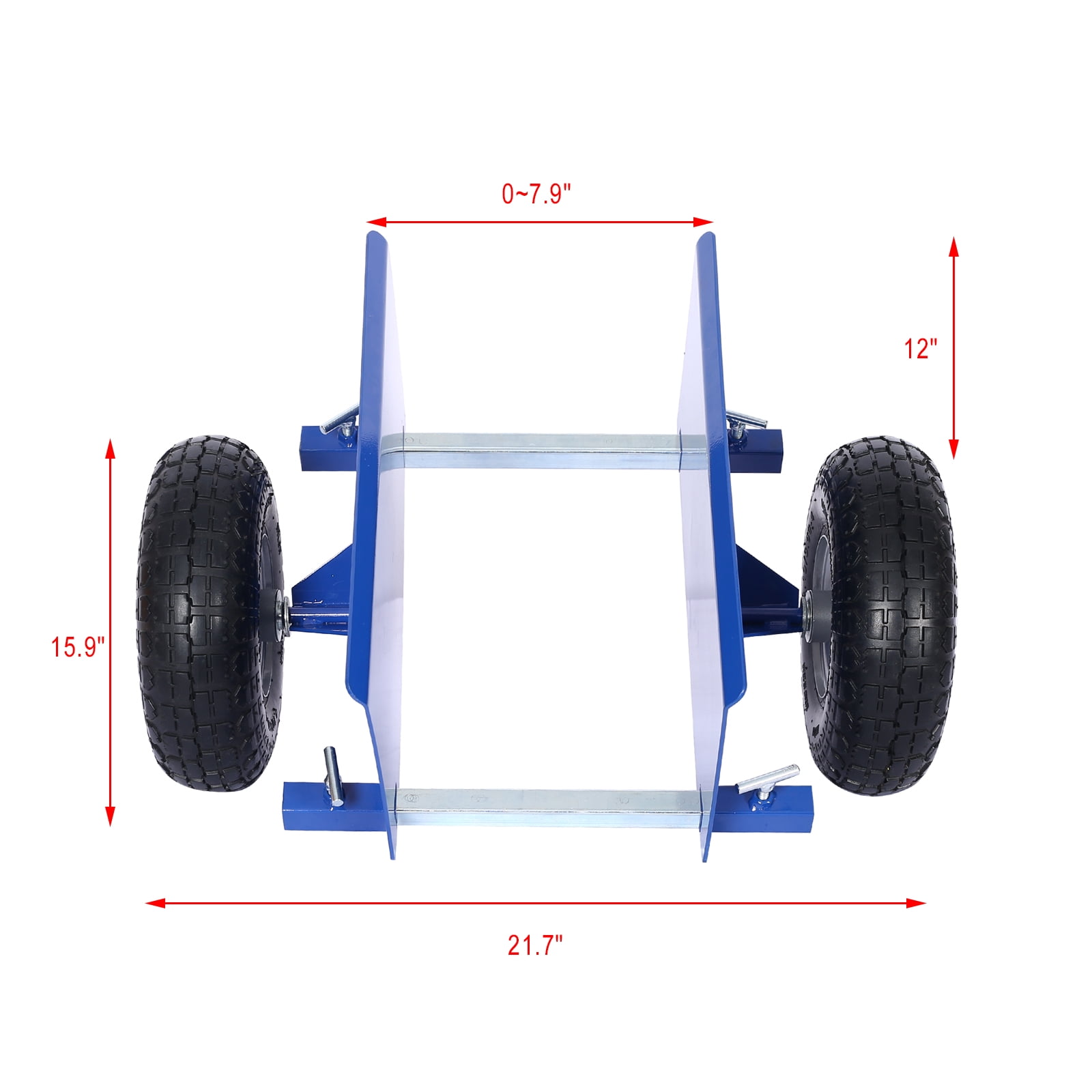 Holaki 600lb Panel Dolly, 10in Pneumatic Wheels, Blue
