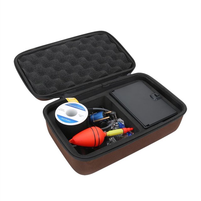 Détecteur de Poissons 15 m 1200 Tvl Caméra de Pêche sous-Marine sur Glace Moniteur 4,3 Pouces 10 Pcs Vision Nocturne LED Caméra 195 Degrés pour la Pêche, Facile à Utiliser