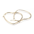 thumbnail image 2 of 10 Pair 201 Stainless Steel Hoop Earrings with 304 Stainless Steel Pin Hypoallergenic Earrings Heart Golden 66.5x56x2mm 12 Gauge Pin: 0.7mm, 2 of 2