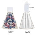 thumbnail image 3 of Haosy 2 Pack Kitchen Wash Cloths with Hanging Loops Absorbent Absorbent Quick Drying Hand Towels, American Style Skull and Rose, 3 of 7
