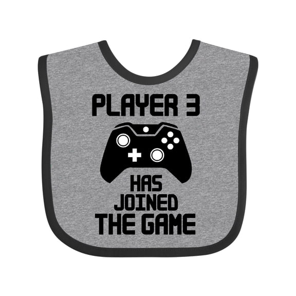 Inktastic Player 3 Has Joined the Game Boys or Girls Baby Bib