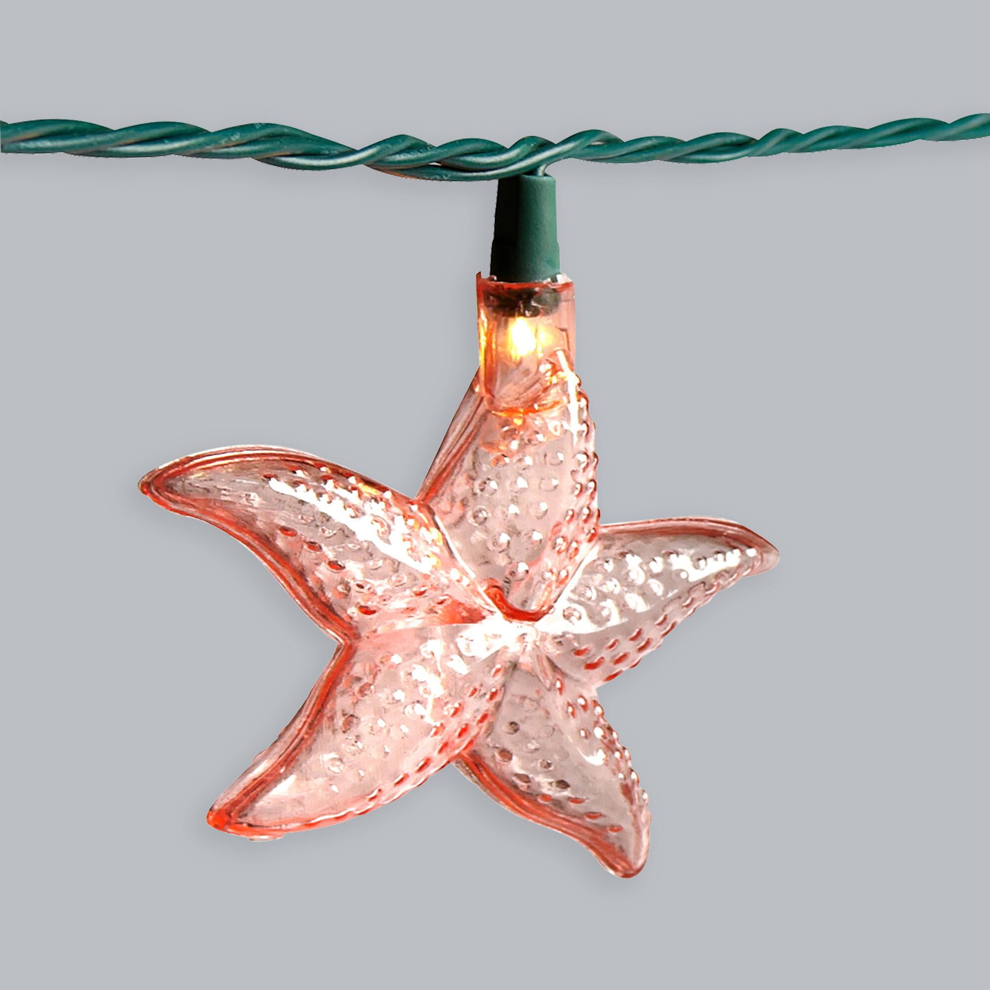 COASTAL Decorative String Light Set STARFISH Indoor/Outdoor Use 8.25' Length