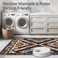 thumbnail image 5 of ODIKA 4'x6' Machine Washable Non-Slip Area Rug, Vintage Inspired with Intricate Geometric Motifs High Traffic Rug, Orange, 125992, 5 of 7
