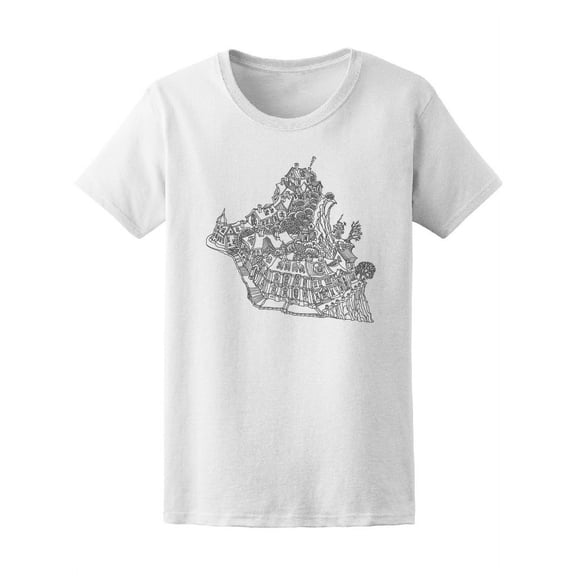 Fairy Small Town Buildings Tee Women's -Image by Shutterstock