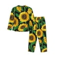 thumbnail image 2 of Bingfone Womens Pajama Sets Sunflower 1 Print,Long Sleeve Loungewear Pajamas Set-X-Large, 2 of 9