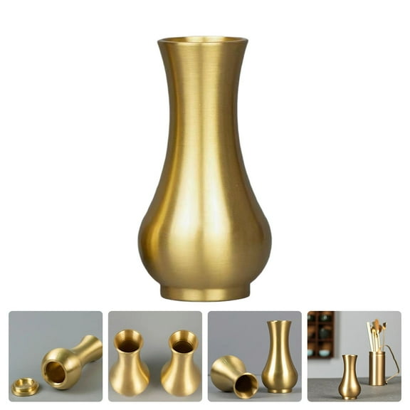 BESTYASH 1Pc Brass Household Vase Ornament for Tea Table Decor