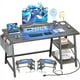 thumbnail image 2 of 47'' Desk with Storage Shelves, Gaming Desk with Moveable Monitor Stand and Storage Bag for Home Office Workstation, Grey My Lux Decor Round, 2 of 7