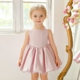 thumbnail image 2 of Girl's Dresses Formal Bow Tie Tutu Sleeveless Gown Infant Pageant Performance Kids Clothing, 2 of 8